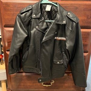 Leather harley jacket kids
